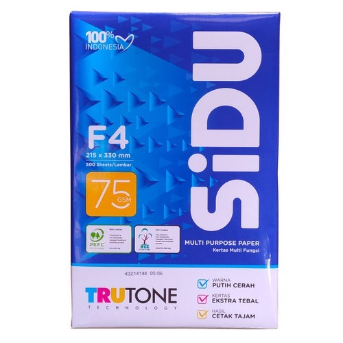 

Kertas HVS SIDU F4 75g ( 1 RIM )