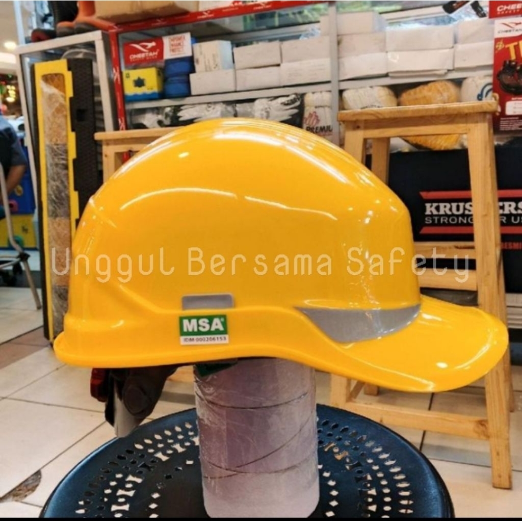 Helm Safety MSA Baseball Lokal / Safety Helmet Model Topi MSA Warna Kuning Berkualitas