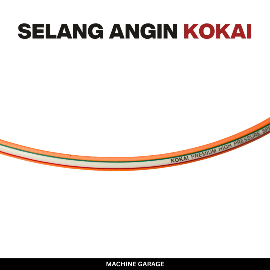 Selang Angin Kompresor Tekanan Tinggi Kokai Premium Kuning - Air Hose Bengkel Kuat Fleksibel 10 20 30 40 50 Meter