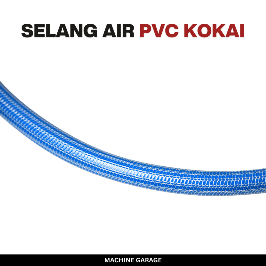Selang air biru kokai pvc hose 1/2 " 3/4 " knitted hose / serat benang