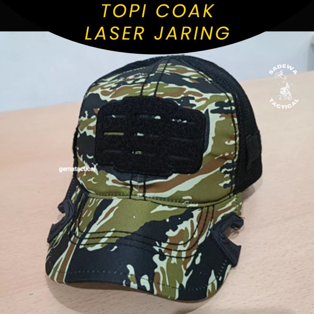 Topi Tactical Laser / Topi Coak / Topi WR Loreng Tiger / Topi Pria Distro Baseball Tactical Pria Wan