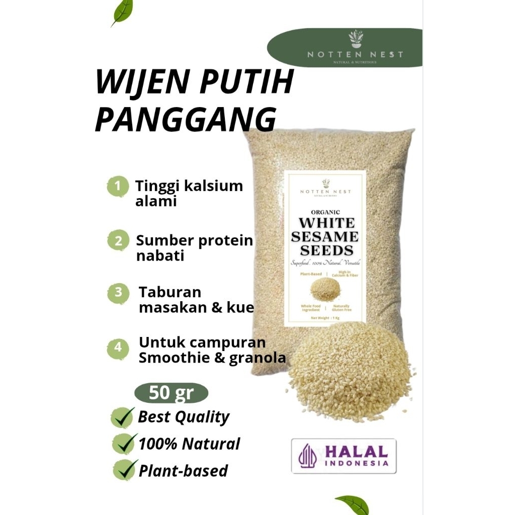 

Wijen Panggang 50gr - Kemasan Mini Praktis - Biji Wijen Sangrai Wangi cocok untuk campuran granola,salad,kue & masakan