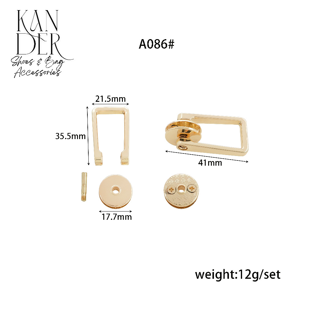KANDER Alloy Bag Buckle 35mm Ring Tas Baut Mur Aksesoris Tas Wanita A086#