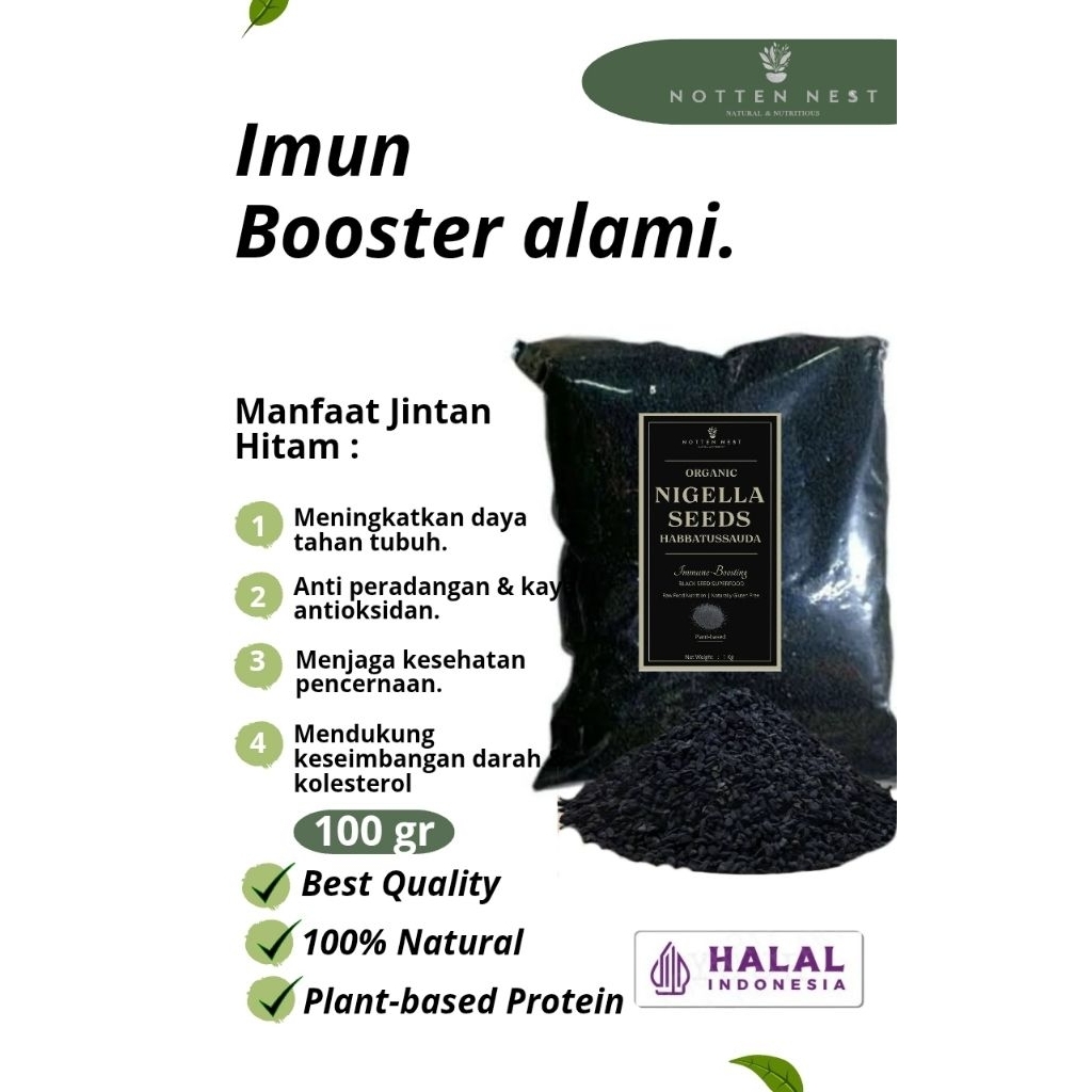 

Biji Jinten Hitam Habbatussauda 100% Natural - Nigella Seeds Asli 1kg-50gr