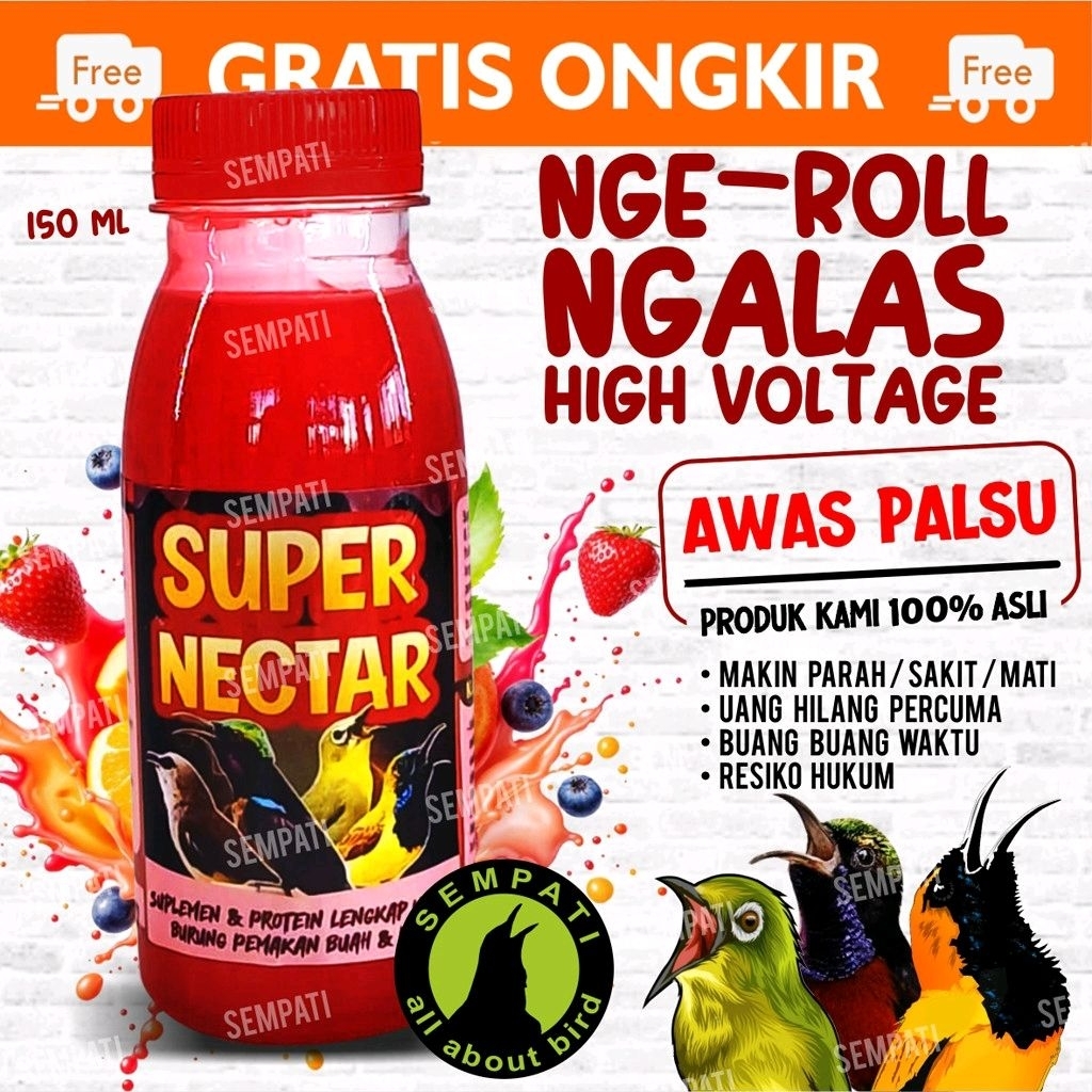 Super Nectar Nektar 150ml Vitamin Suplemen Protein Burung Sogon Konin Ninja Kolibri Trucuk Trucukan 