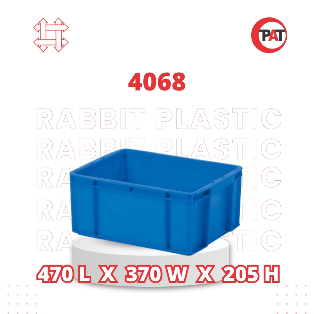 Rabbit Container Plastik Rapat 4068 / 4068+Tutup / Tutup