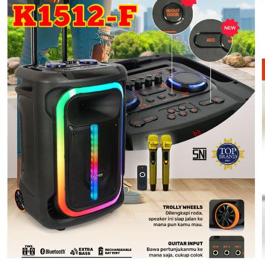 Speaker Meeting Bluetooth Advance K1512-F Salon Aktif 15inch Free 2 Mic 15 inch k1512 k1512f