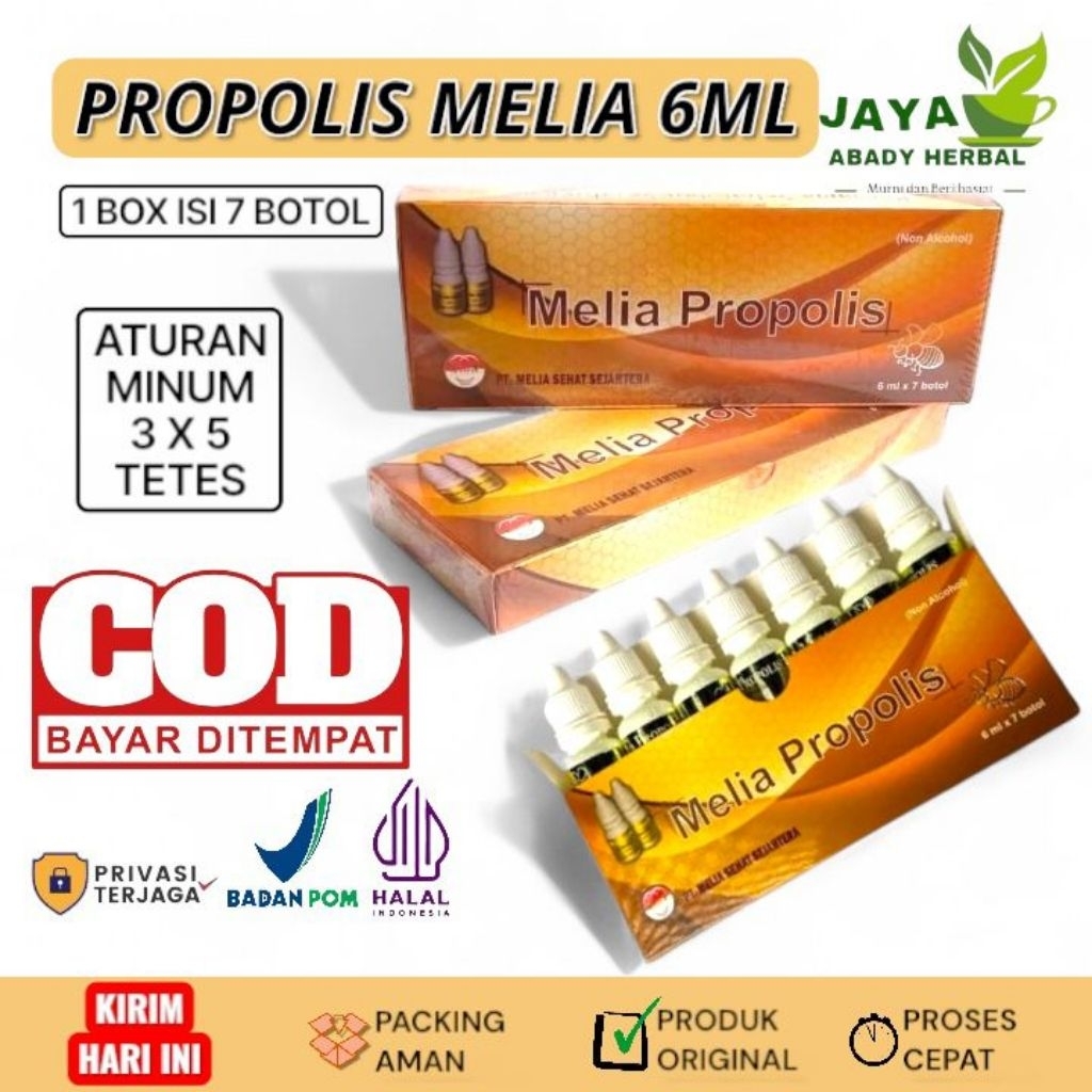 PROPOLIS MELIA SEHAT SEJAHTERA 100% ORI 6ML ISI 7 bOTOL | MELIA PROPOLIS