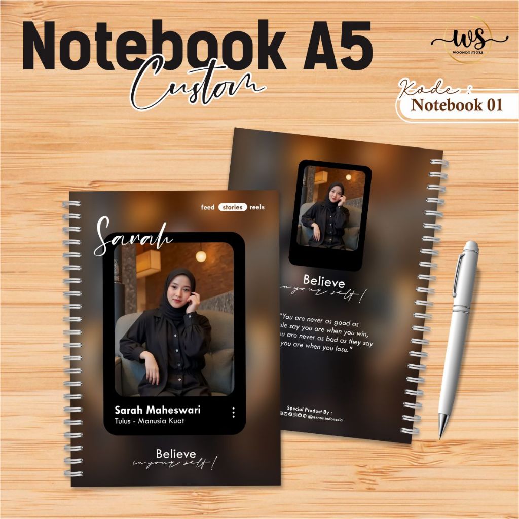 

NOTEBOOK SPIRAL CUSTOM - BUKU CATATAN / NOTES A5 50 LEMBAR PREMIUM