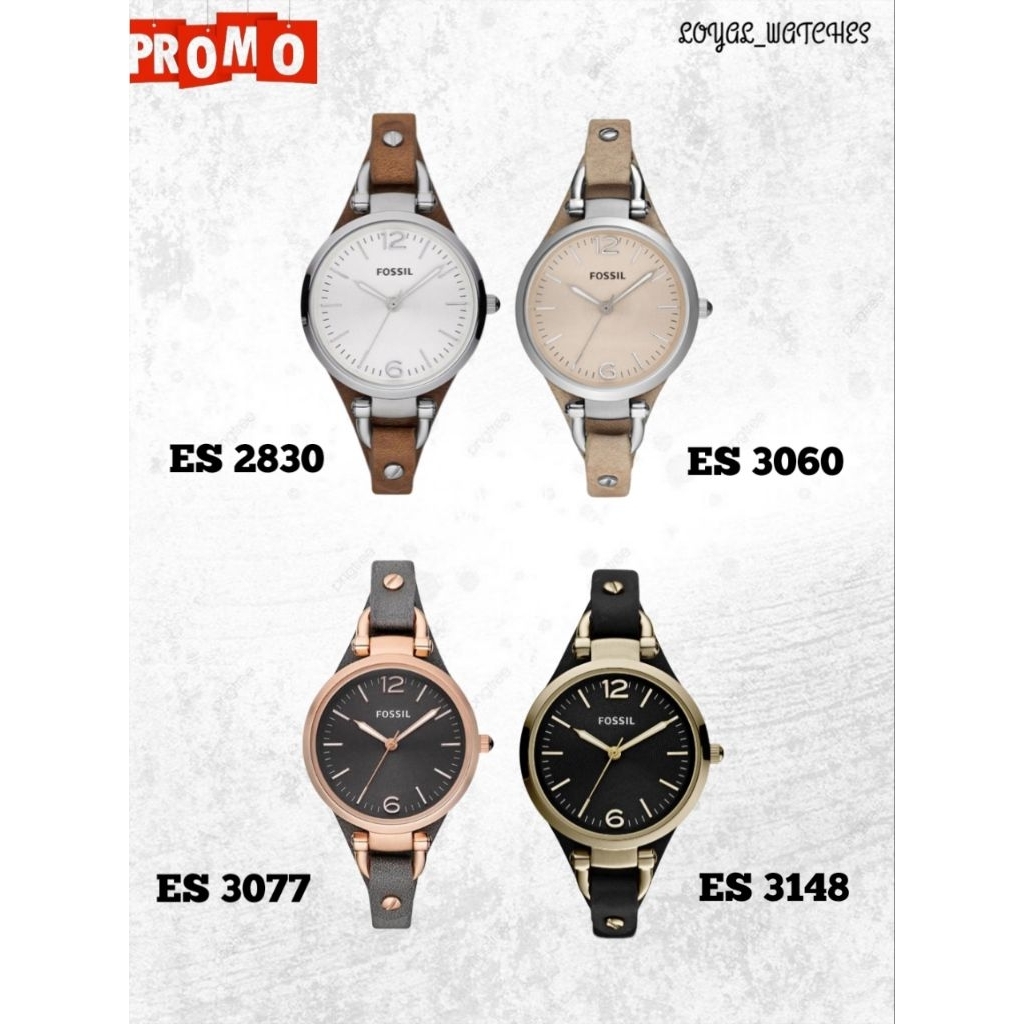 JAM TANGAN WANITA KULIT GEORGIA ES2830, ES3060, ES3077, ES3148