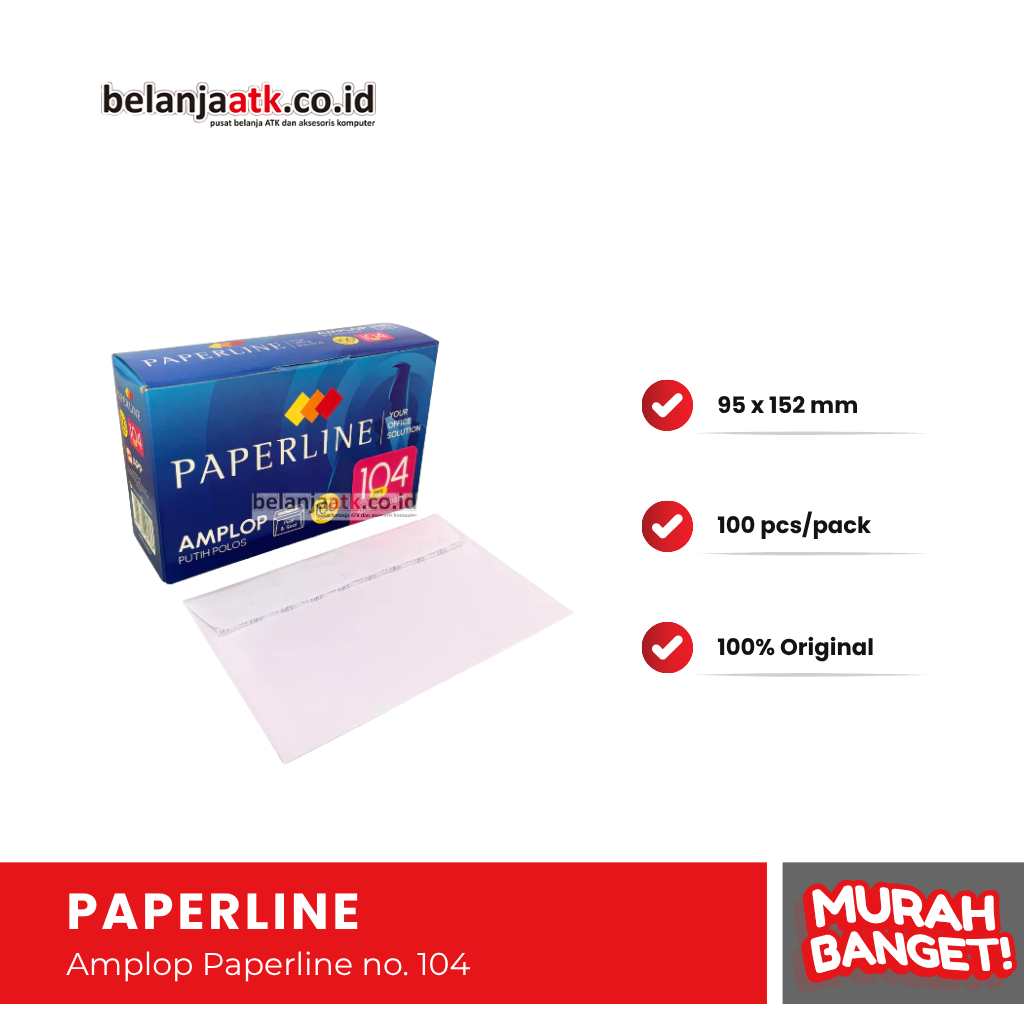 

Amplop Paperline Tanggung No. 104 / Putih Polos
