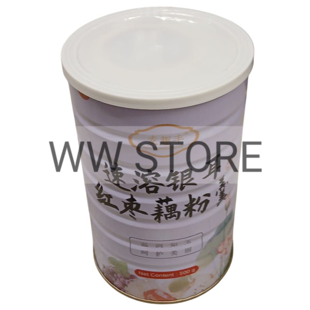 

Sup jamur putih instan kurma merah dan bubuk teratai halal MUI MAIQUFENG Instant White Fungus Red Dates and Lotus Powder Soup 500g