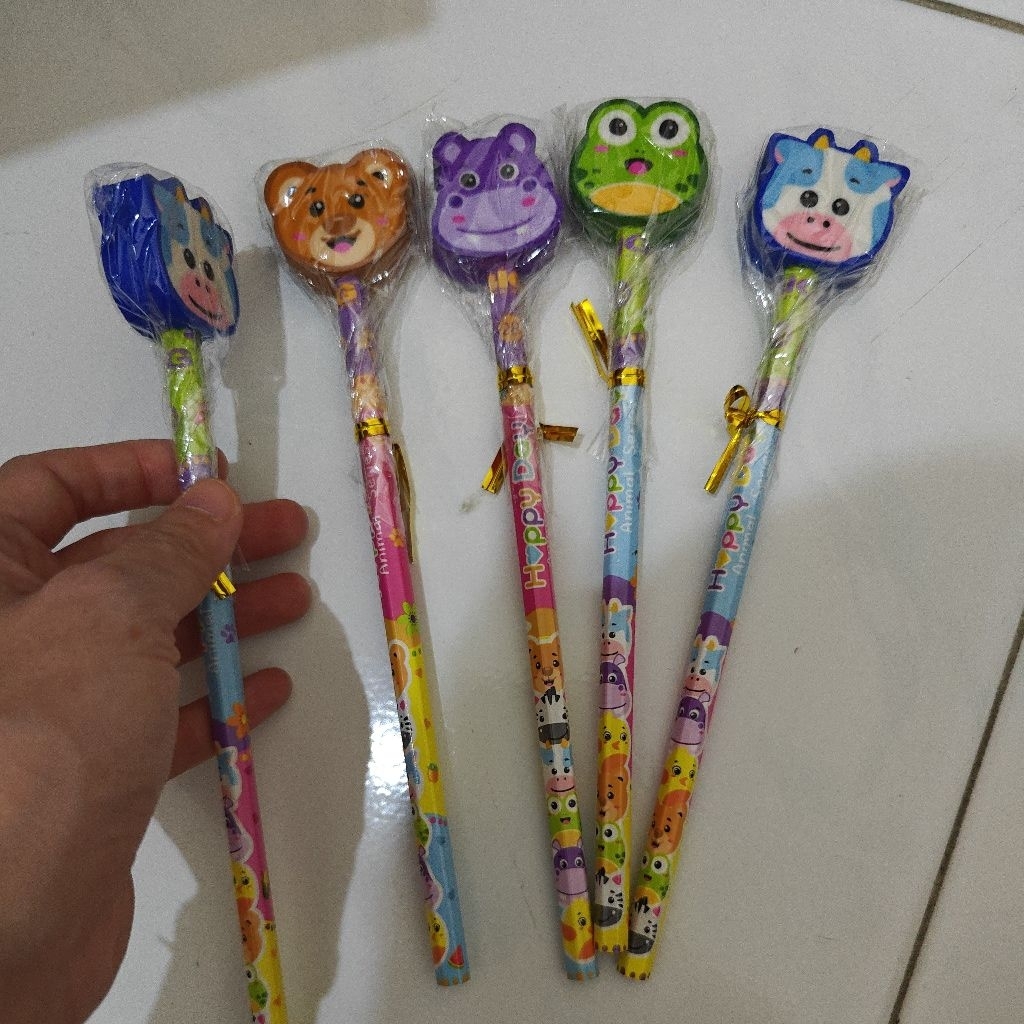 

BIG pensil 2B & penghapus pensil hewan binatang besar lucu PS-888