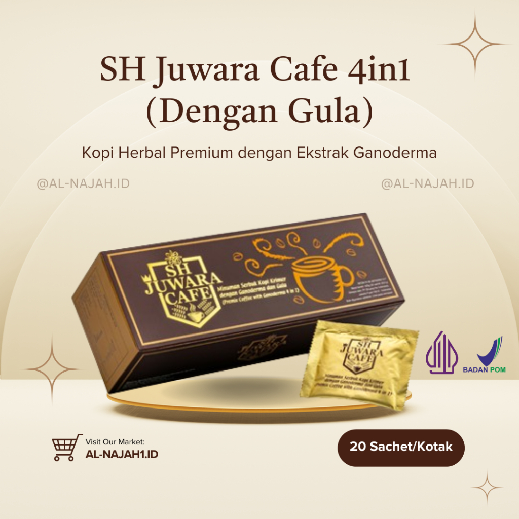 

SH Juwara Cafe 4in1 (20 Sachet) Kopi Juwara Ganoderma Sehat Alami