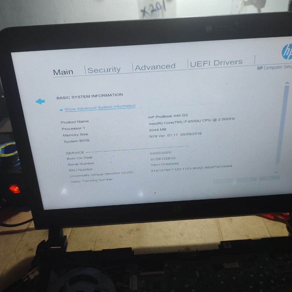 Motherboard Mobo Mesin Laptop HP ProBook 440 G3 Core i7 gen 6