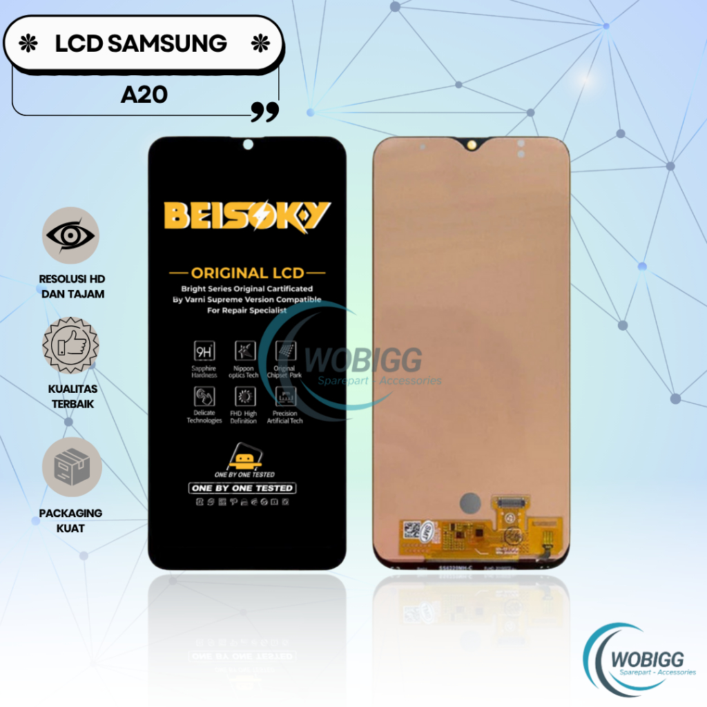 LCD TOUCHSCREEN SAMSUNG A20 - A205 ORIGINAL FULLSET COMPLETE NEW SPAREPART HP