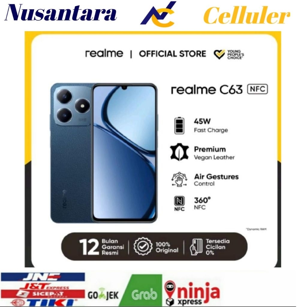 HP REALME C63 RAM 6 GB ROM 128 GB [Realme C63 6/128 | 8/128 GB] GARANSI RESMI