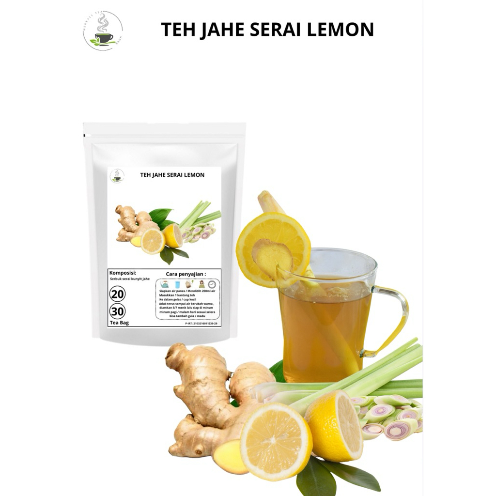 

TEH JAHE SERAI LEMON|Gingger|Lemon|Lemongrass (meningkatkan daya tahan tubuh) isi 20&30pcs Tea Bag Herbal