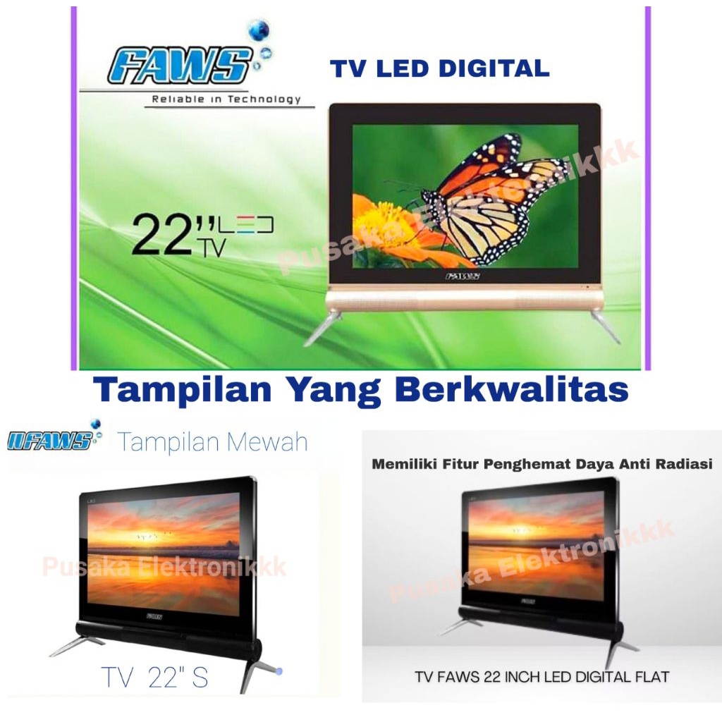 TV DIGITAL LED FAWS 22" S BERKWALITAS