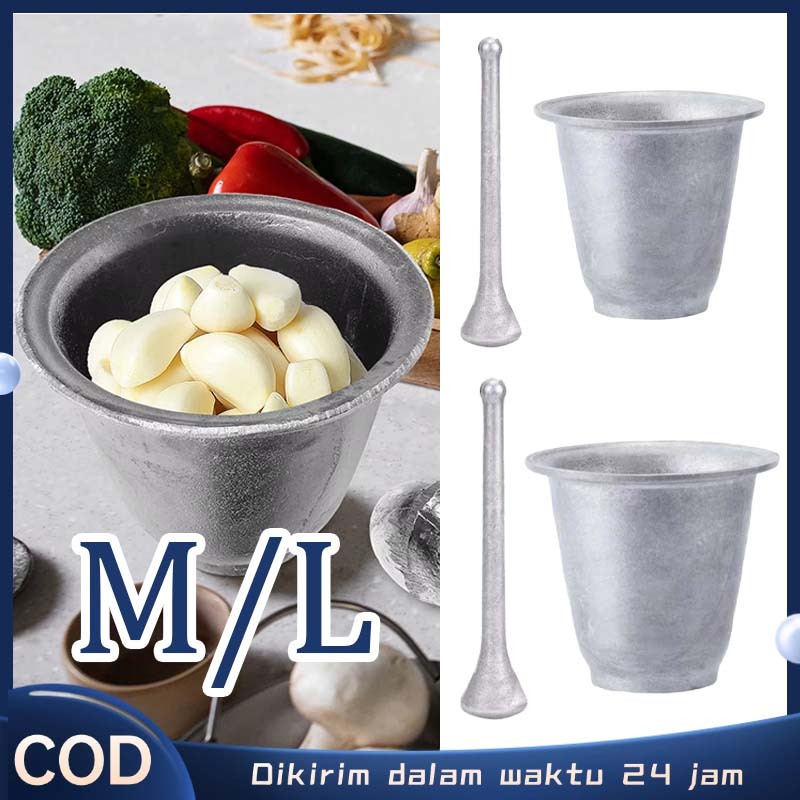 Lesung Tumbuk Besi Aluminium Cobek Tumbuk Tumbukan Besi Tempat Cobek Dan Ulekan