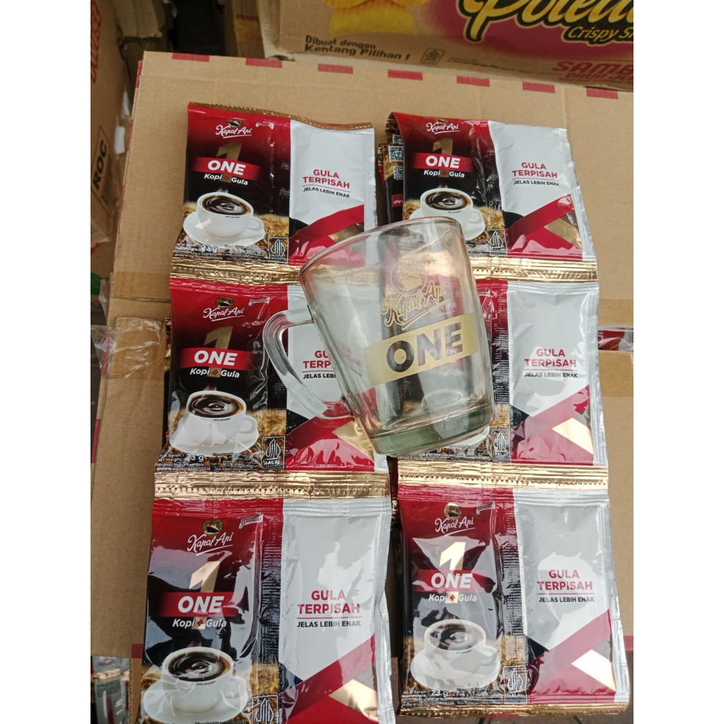 

2 Renceng Kapal Api One ( 20 Sachet + Free Gelas )