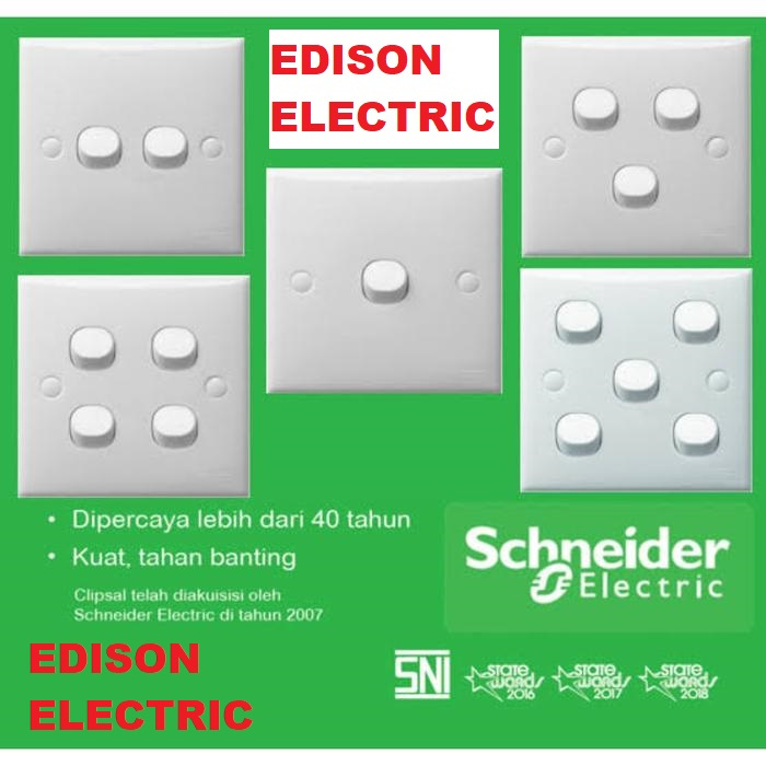 SAKLAR LAMPU SCHNEIDER SERIES CLASSIC / SAKLAR LAMPU CLIPSAL S-CLASSIC WHITE TANAM TEMBOK