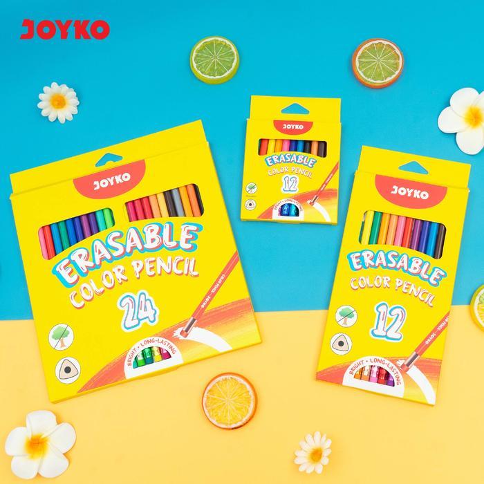 

JOYKO Erasable Color Pencil / Pensil Warna Dapat Dihapus 12 Warna 24 Warna
