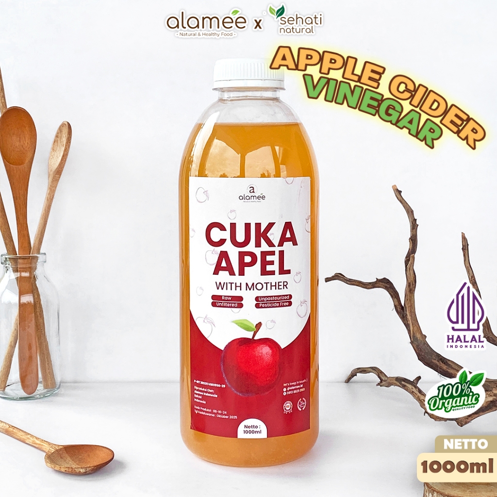 

Cuka Apel Original With Mother Organik Minuman Detok Vinega Sari BuahNon MSG Apple Cider Vinegar