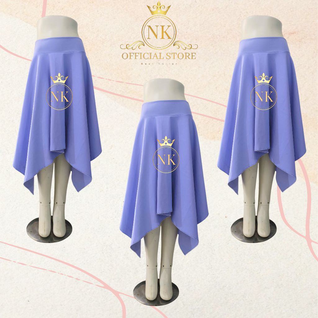 Rok Flare Zig Zag Panjang Tebal - Bahan Scuba Premium - Line Belly Dance, Senam Zumba, Sepeda, Olahr