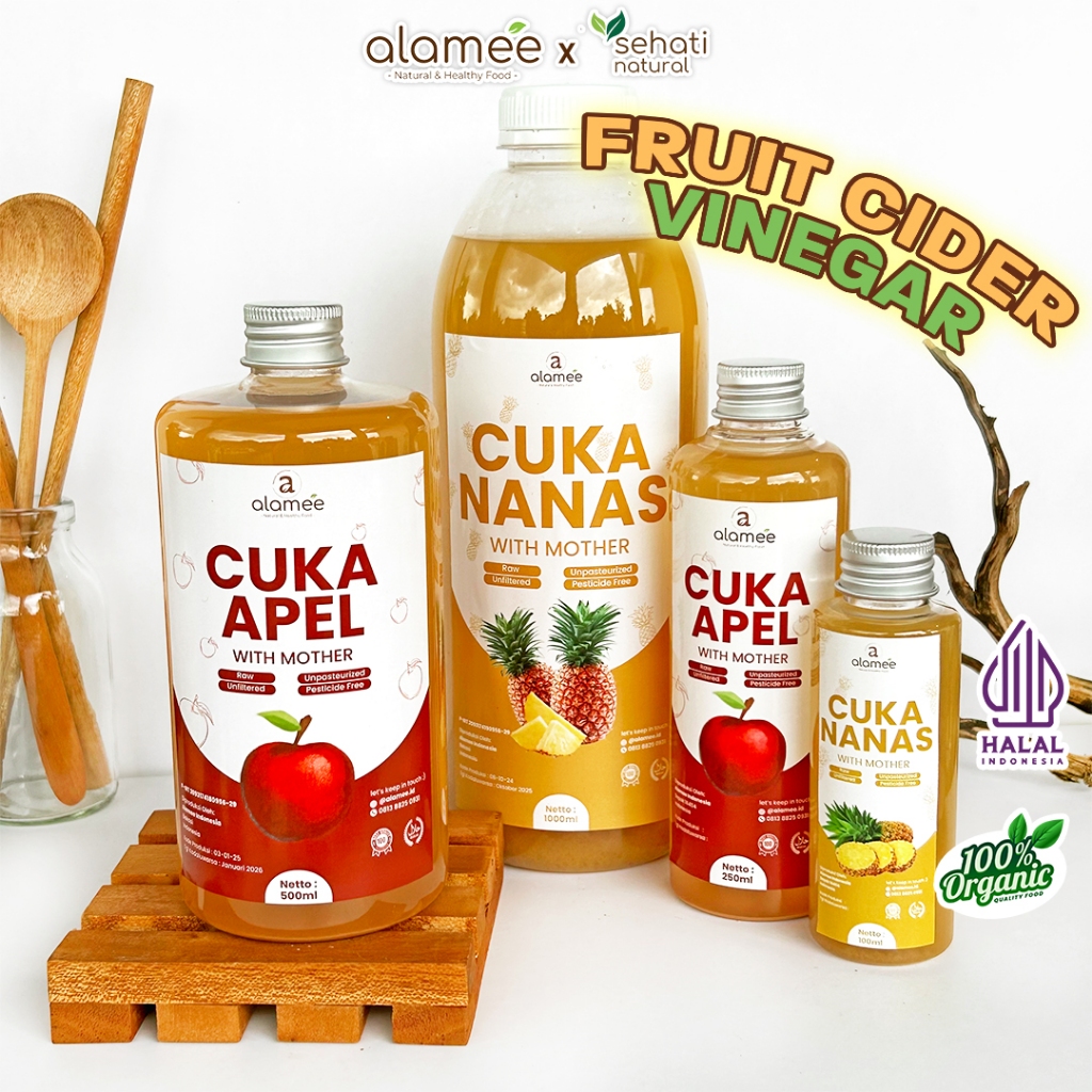 

ALAMEE Cuka Apel Nanas Original Vinegar With Mother Premium Organik Pine Apple Cider Vinegar