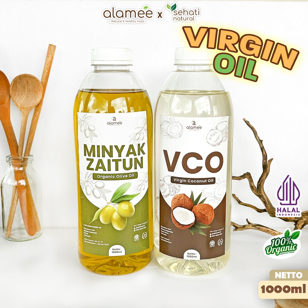 

ALAMEE Virgin Coconut Oil Minyak Zaitun Kelapa Murni Extra VCO Dapat Di minum Di masak Organik 1Ltr