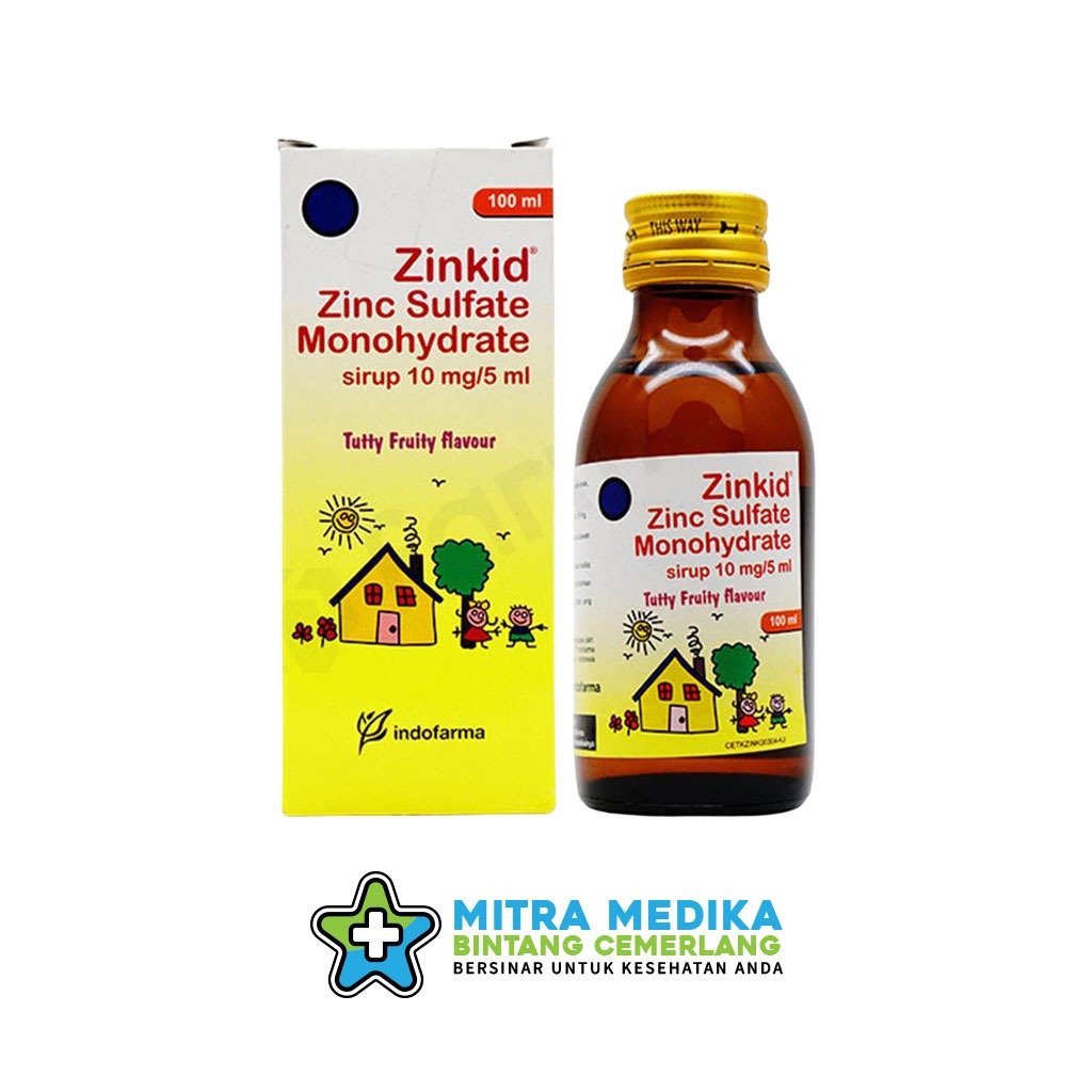 ZINKID  ZINC SULFATE MONOHYDRATE RASA TUTTY FRUITY SIRUP OBAT DIARE (1 BOTOL)