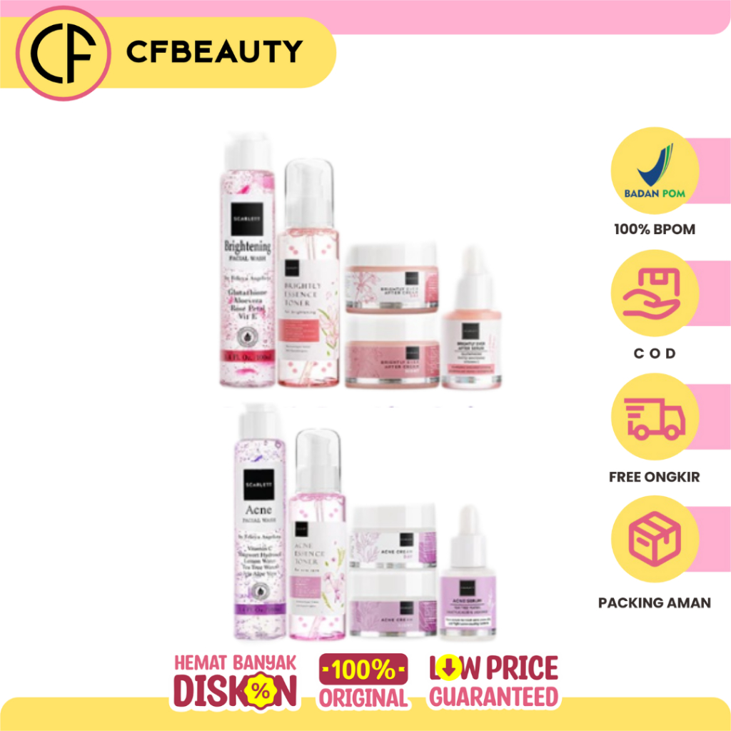 Scarlett Facecare Series untuk Membantu Mencerahkan Wajah , Menghilangkan Jerawat, Mencegah Penuaan 
