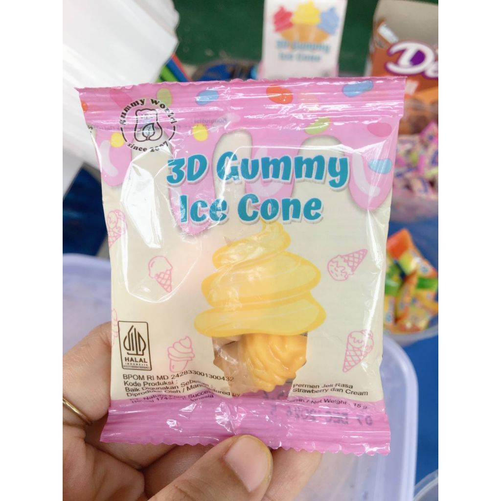 

Snack Murah 3D gummy ice cone