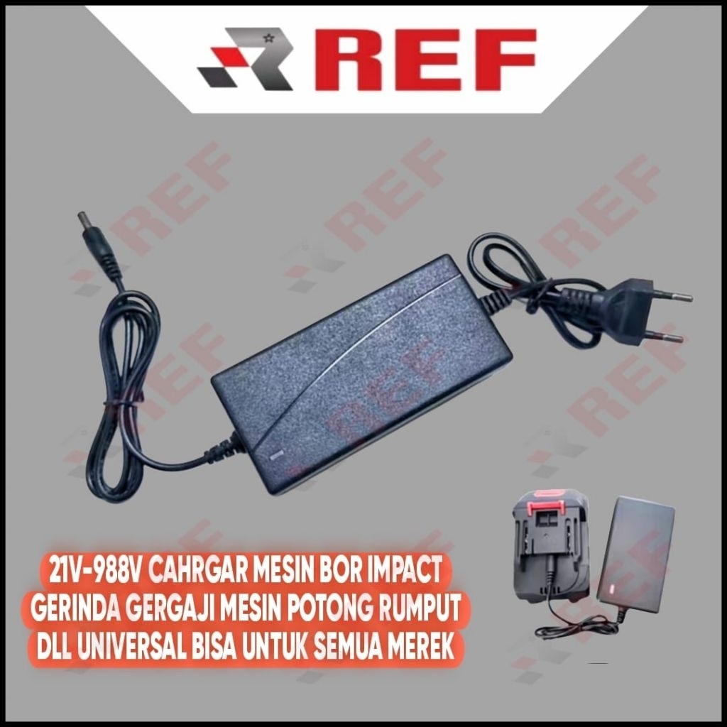 21V - 988V  Charger Bor Cordless Adaptor Charger Mesin Impact gerinda mesin potong rumput dll