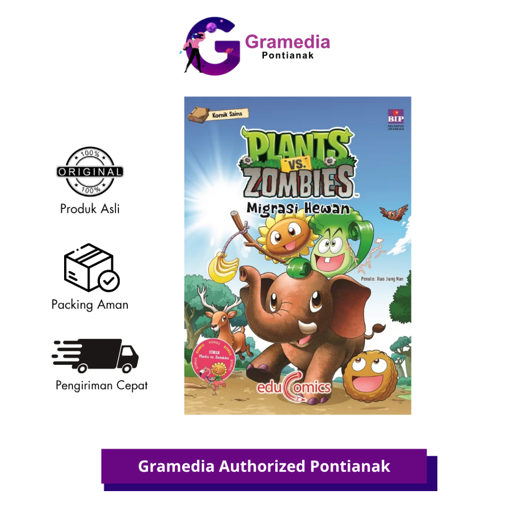 GRAMEDIA PONTIANAK - EDUCOMICS PLANTS VS ZOMBIES : MIGRASI HEWAN - SERI KOMIK PLANTS VS ZOMBIE