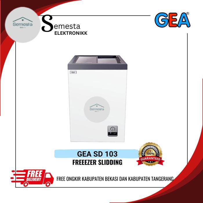 GEA Freezer SD 103 Kulkas Freezer Es Krim Sliding Flat Glass Freezer