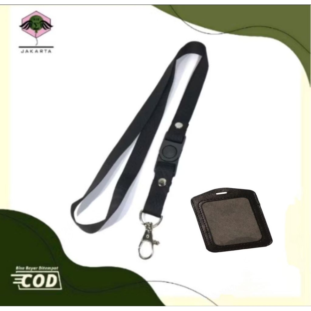 

Tali Lanyard HITAM POLOS lebar 1,5cm dan gratis ID CARD HOLDER BAHAN KULIT (TEMPAT ID CARD)