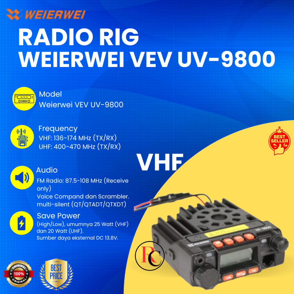 RIG MINI DUALBAND WEIERWEI VEV UV 9800 RIG MINI WEIRWEI UV9800 UV-9800