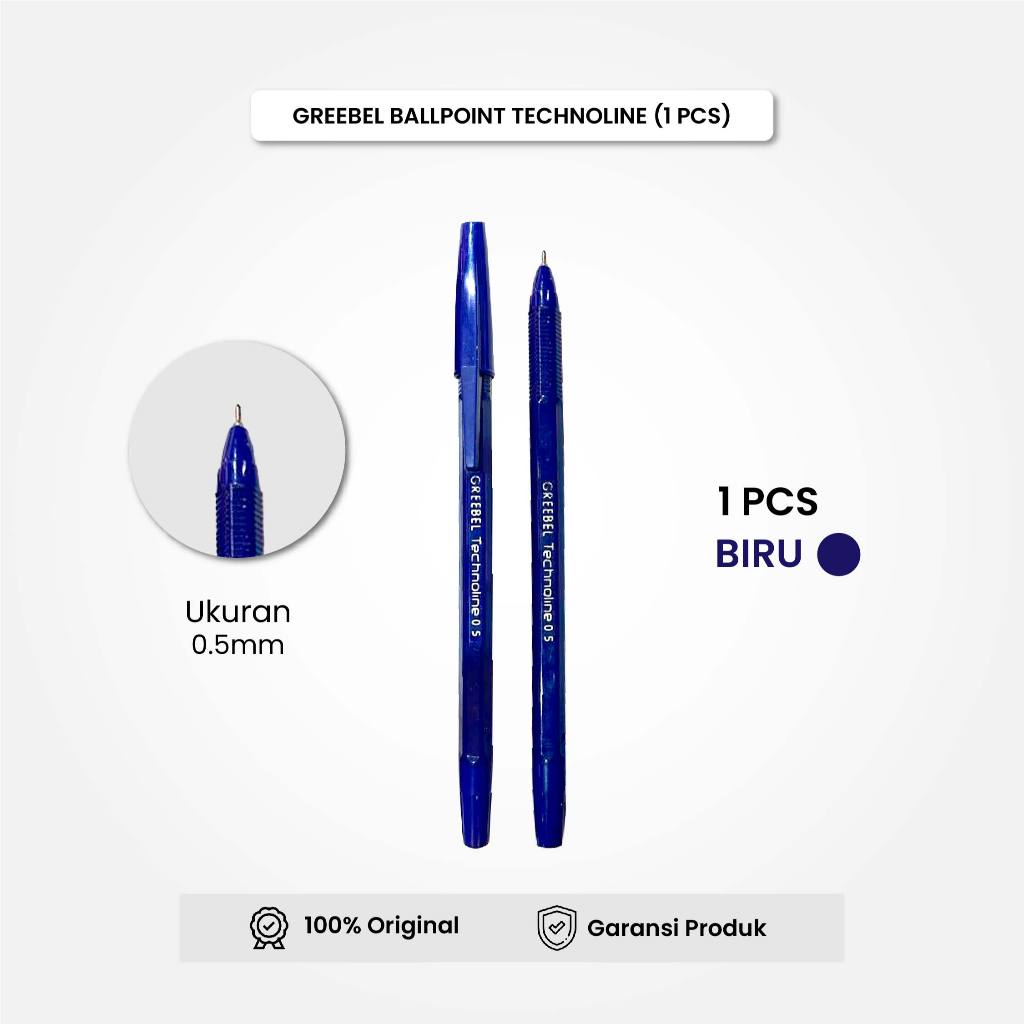 

Pulpen Greebel Technoline Biru 0.5mm (1 PCS) / Ballpen / Pulpen / Bolpen / Bolpoin / Pena