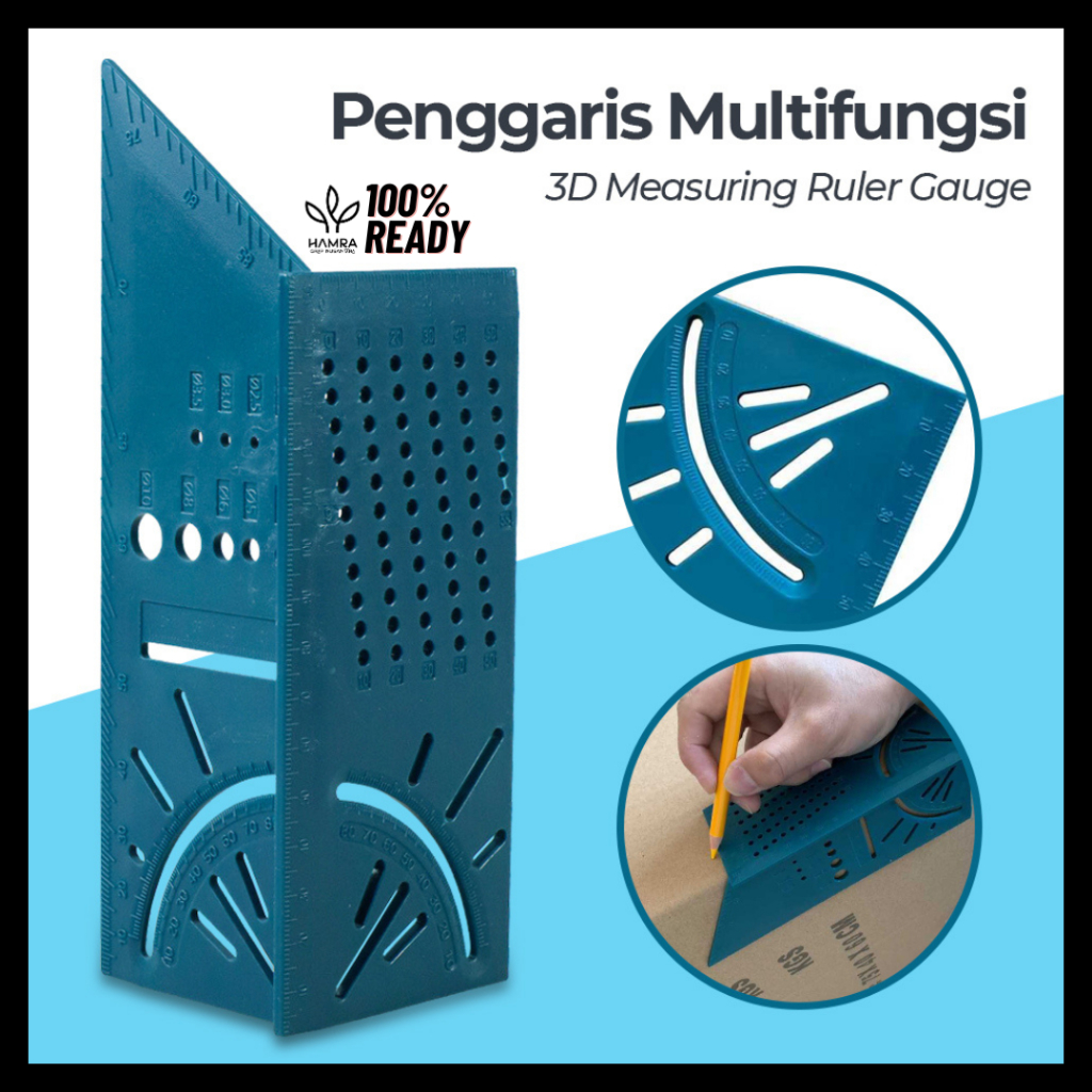 

Penggaris Sudut - Green / Penggaris Siku / Penggaris Mark Line Measuring Gauge T-Type
