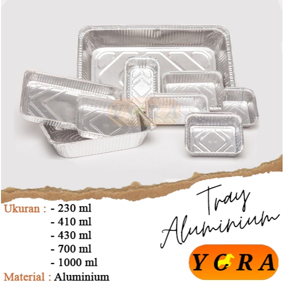 Tray Aluminium Foil Tanpa Tutup / Aluminium Tray / Wadah Aluminium / Aluminium Foil Tray / Tempat Ma