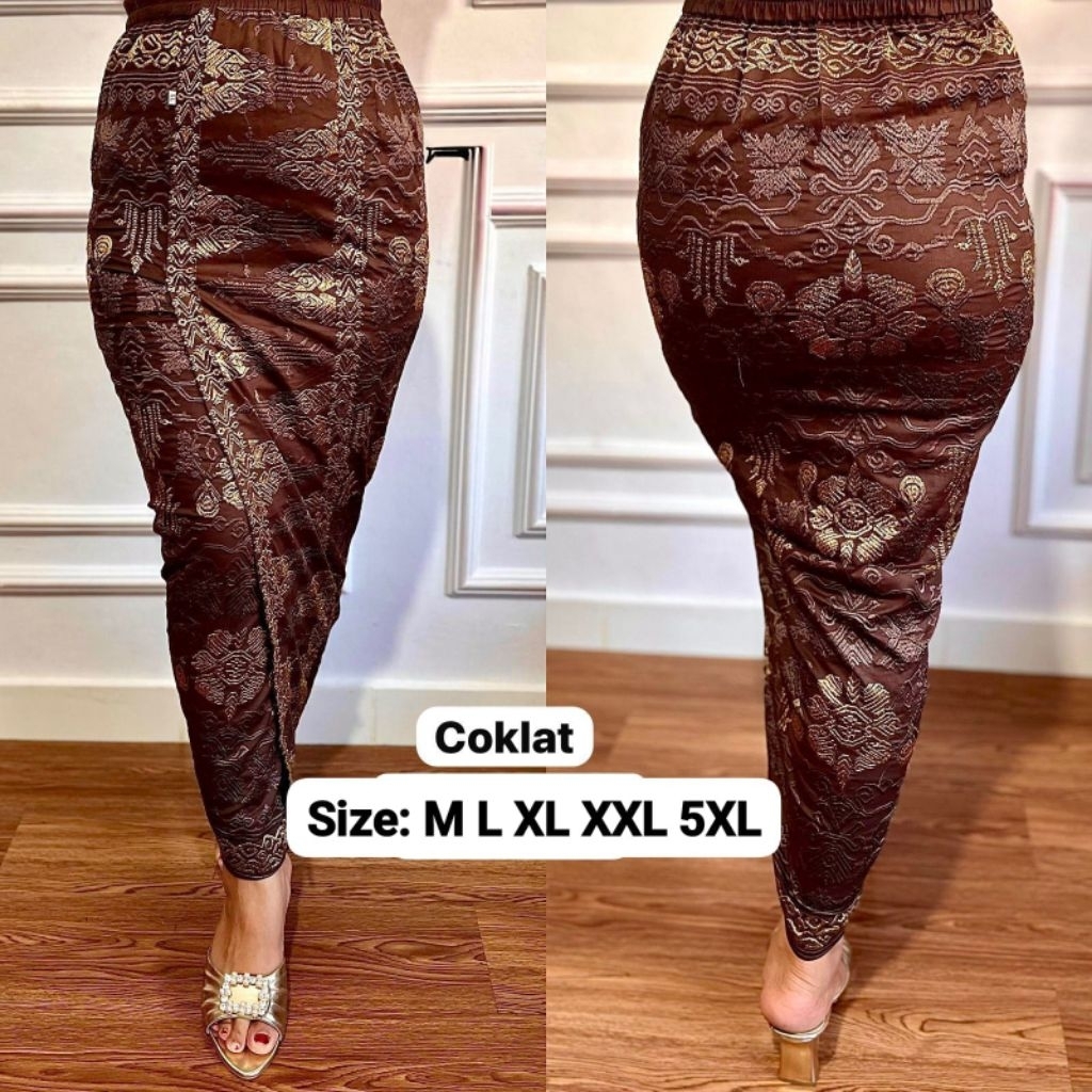 [C] Kamen Jadi katun bordir strait motif saraswati kamen rok bali jumbo 5XL