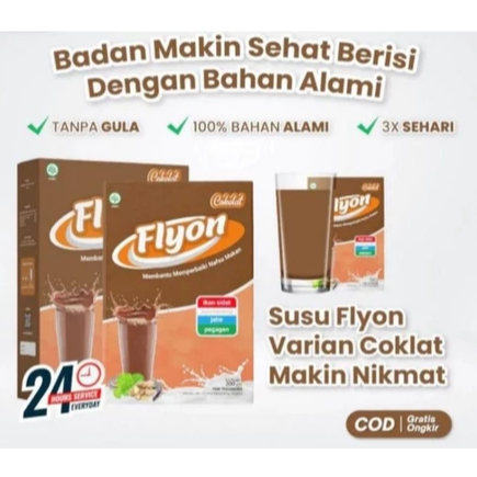 

DISKON 1 BOX!!! Susu Flyon Coklat Susu Penggemuk Badan Dan Penambah Nafsu Makan Original