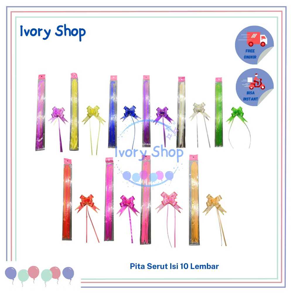 

Pita Serut Lis Gold Pita Kado Tarik isi 10 lembar P37 cm x L1.8cm