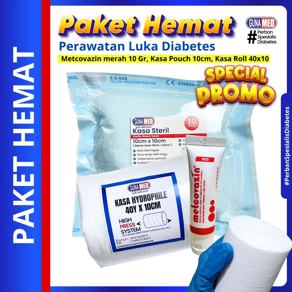 PAKET HEMAT PERAWATAN LUKA / 3 ITEM / PERAWATAN LUKA DIABETES