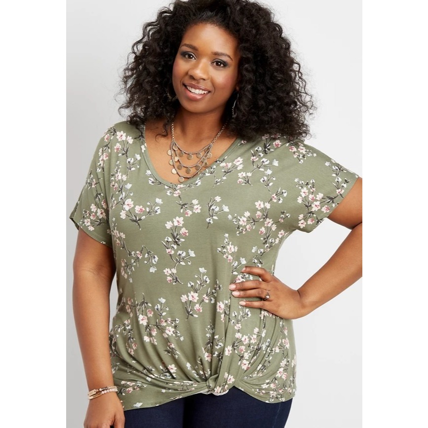 Maurices Floral Knit Big Blouse