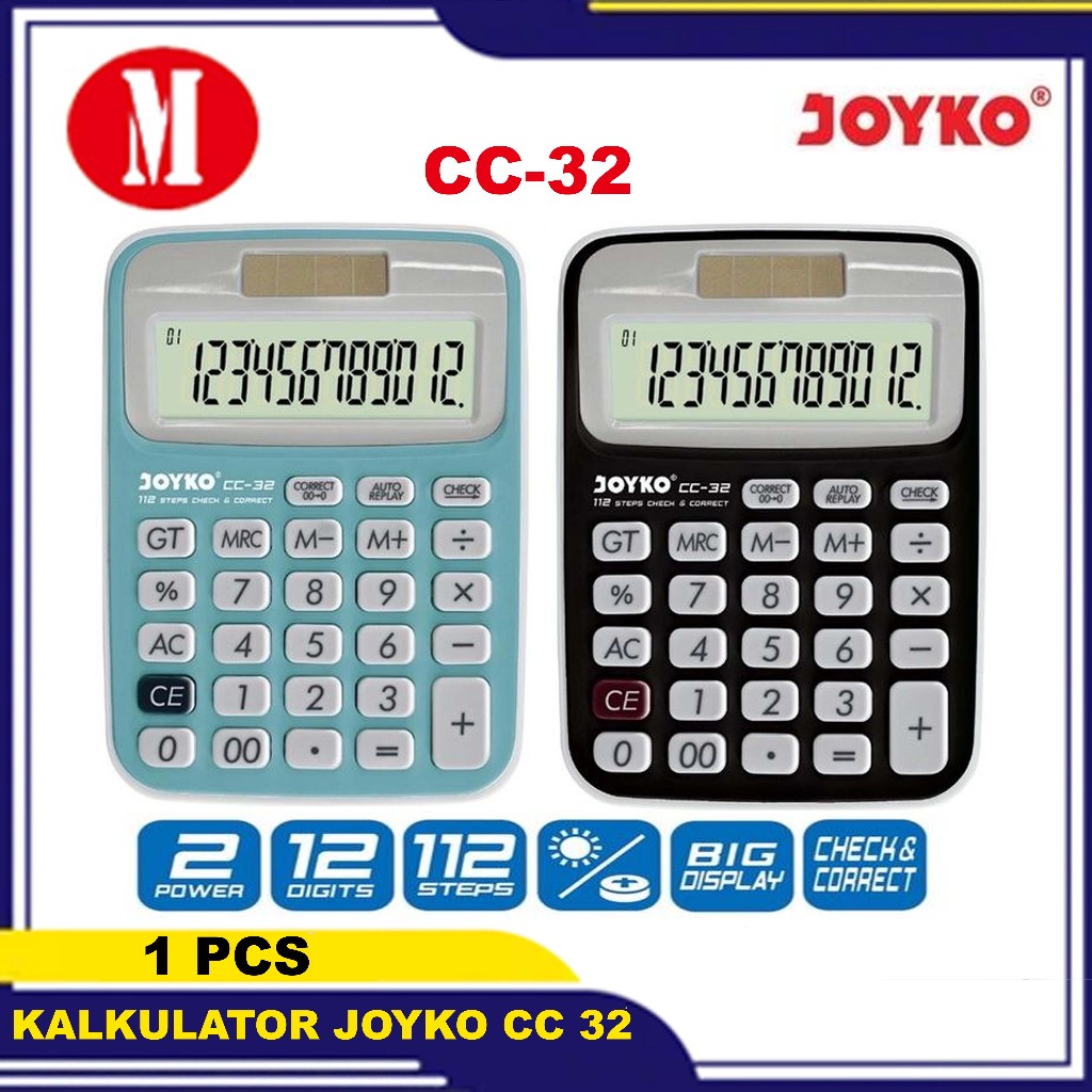 

Kalkulator Joyko CC- 32 12 Digit Check Correct