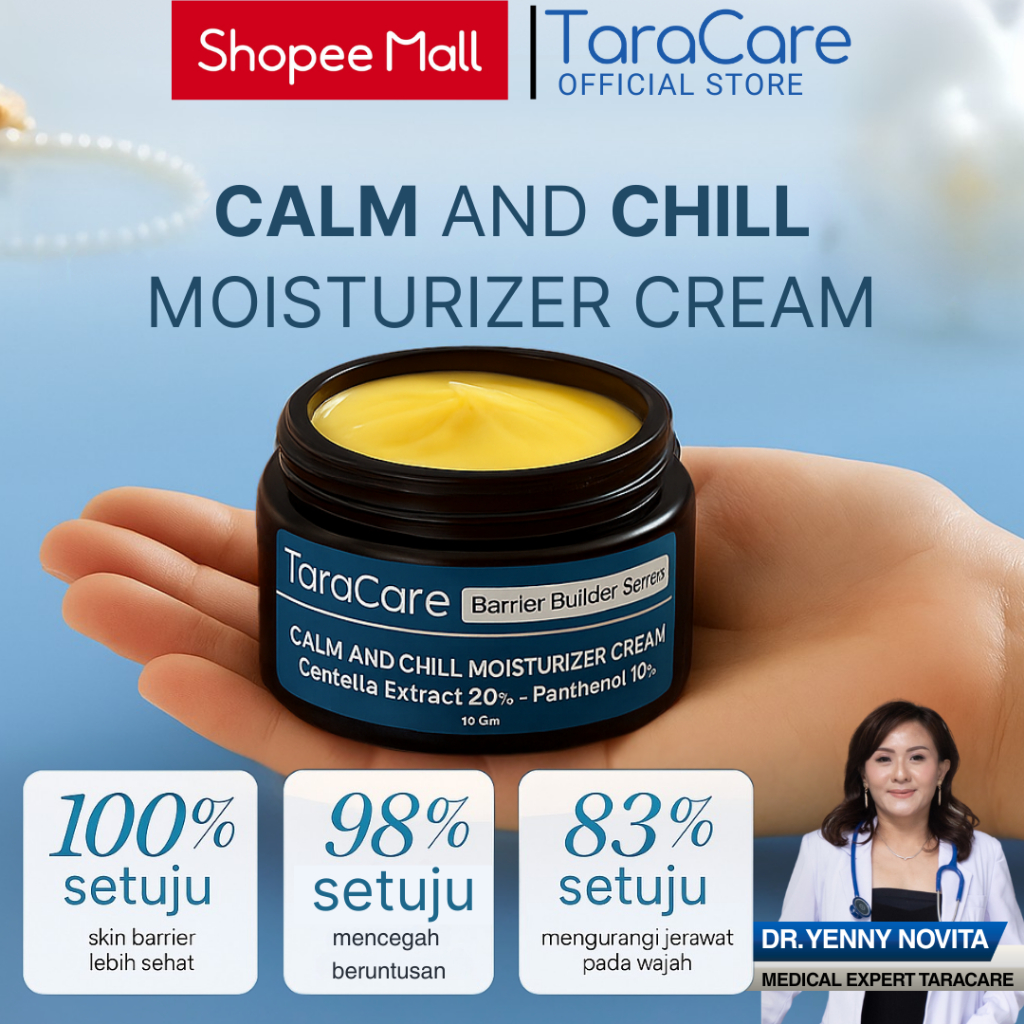 TARACARE Calming Moisturizer Pelembab Wajah – Centella 20% dan Panthenol 10%