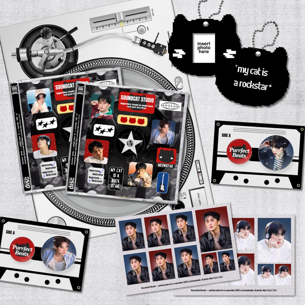 Leo Boys Birthday Kit 2025 — Mark • Taesan — ID Photo Holder • Sticker Sheet • Pin Set • ID Photo